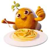 Potato eating spaghetti TikTok Gift WebP