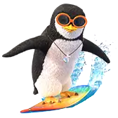 Surfing Penguin TikTok Gift WebP