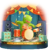 Tiny Diny on the Drums TikTok Gift WebP